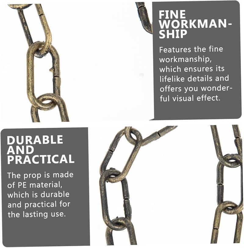 Golden Plastic Chain Prop Halloween Decorations Durable Rustic Costume Accessory - Image 3